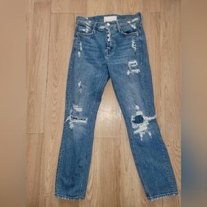 MOTHER The Mid Rise Fly Cut Dazzler Ankle